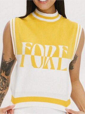 Fore All Sleeveless Knit Tank - Yellow & White